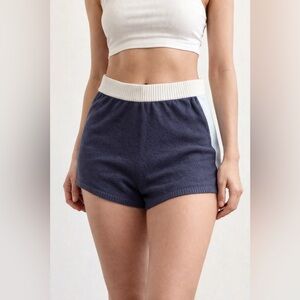 AERIE Offline Two Tone Blue Pull On Sweat Shorts Women’s Sz S EUC